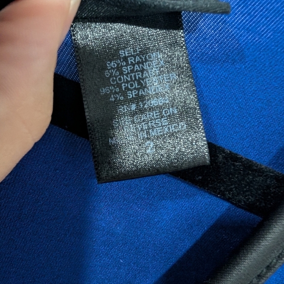 Torrid Colbat Blue with Faux Black Leather Trim Sleeveless Top in Size 2 (18/20) - Picture 3 of 8